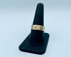 ZEUS RING YELLOW GOLD WITH PINK SAPPHIRE