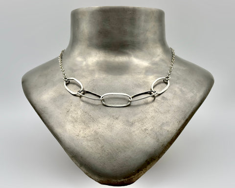 JOLIE LINK ID 3/14 NECKLACE STERLING SILVER
