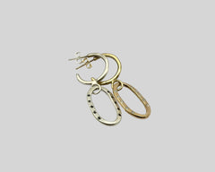JOLIE LINK HOOP EARRING YELLOW GOLD AND WHITE DIAMONDS