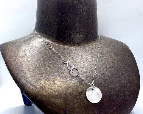 LARGE DISC ON BABY CHAIN STERLING SILVER