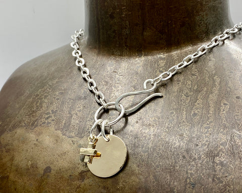 FRANK'S NECKLACE YELLOW GOLD AND STERLING SILVER