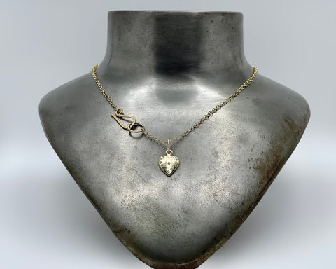 Heart Pendant with Diamonds necklace yellow gold