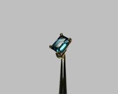 BLUE DREAM STUDS TOPAZ AND YELLOW GOLD