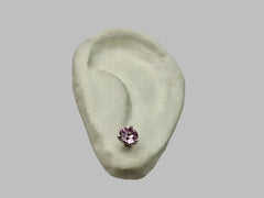 SINGLE PINK DREAM STUD  SAPPHIRE AND WHITE GOLD