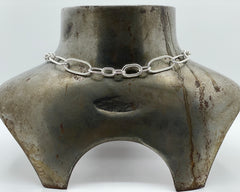 MIXED LINK WITH OVERSIZE CLASP NECKLACE STERLING SILVER