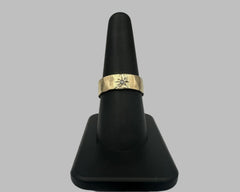 JUAN'S RING YELLOW GOLD AND DIAMOND 6MM WIDE