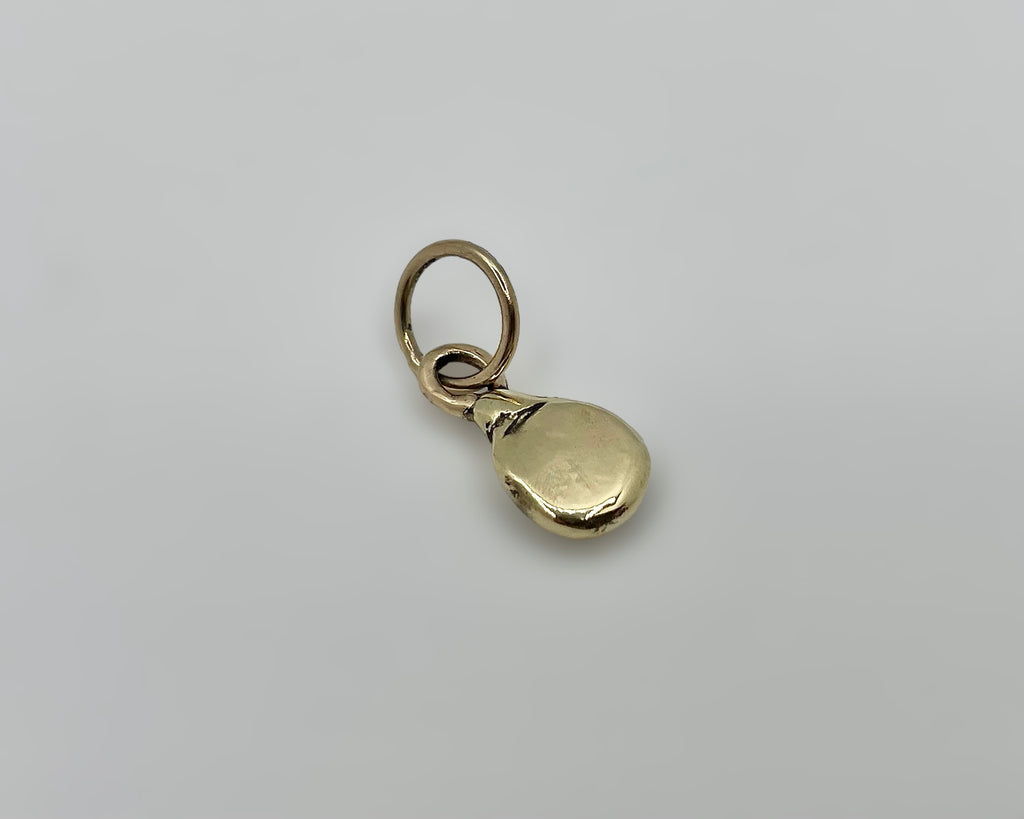 free form drop charm yellow gold