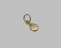 free form drop charm yellow gold