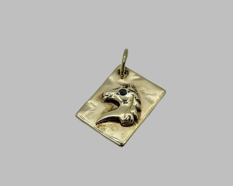 Horse Head Charm - YELLOW GOLD