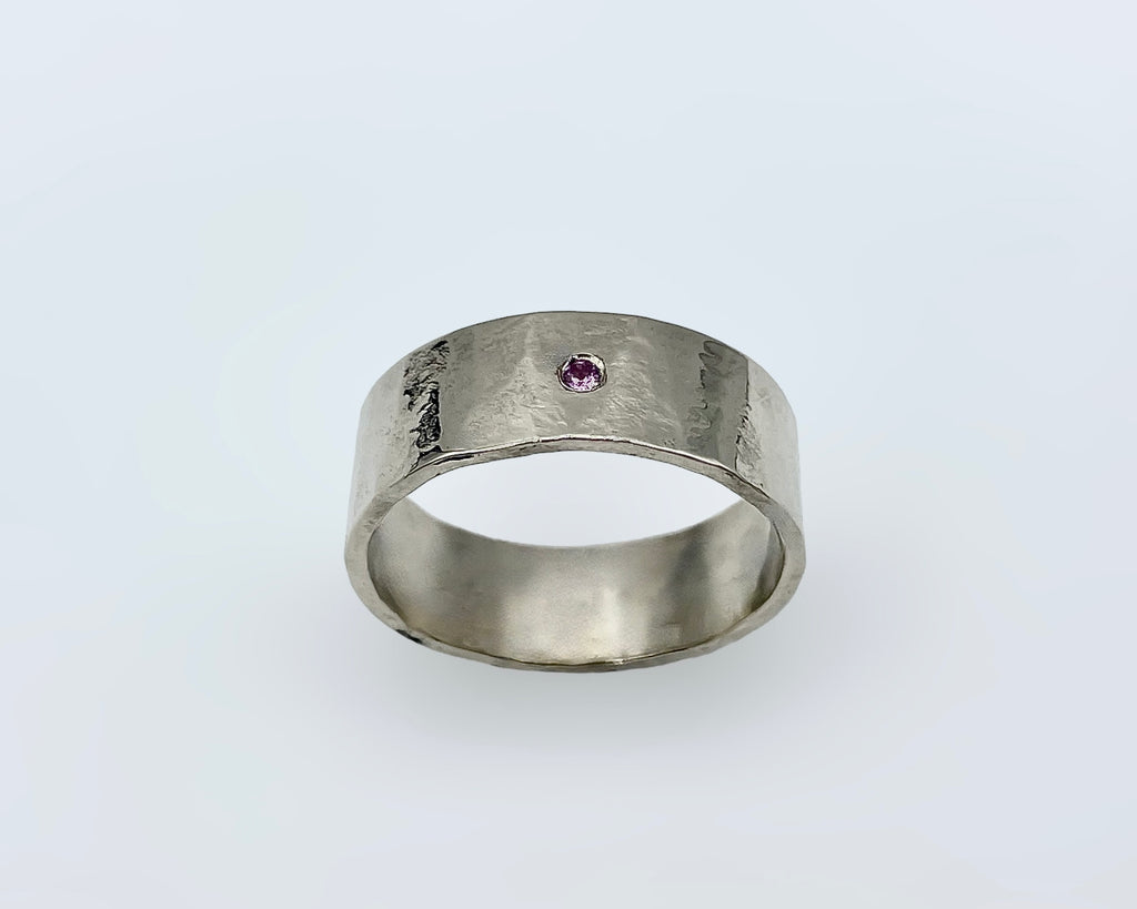 ZEUS RING WHITE GOLD WITH PINK SAPPHIRE
