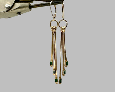 GREEN DREAM EARRINGS YELLOW GOLD AND EMERALDS