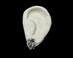 CARVED HEART EARRINGS STERLING SILVER