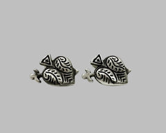 CARVED HEART EARRINGS STERLING SILVER