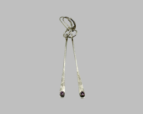 ISKRA EARRINGS STERLING SILVER AND LILAC SAPPHIRES