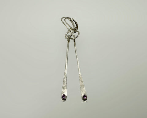 ISKRA EARRINGS STERLING SILVER AND LILAC SAPPHIRES
