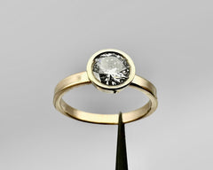 CLEO ENGAGEMENT RING YELLOW GOLD AND WHITE DIAMOND