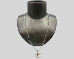 DANUBE COIN NECKLACE STERLING SILVER AND YELLOW GOLD
