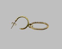 JOLIE LINK HOOP EARRING YELLOW GOLD AND WHITE DIAMONDS