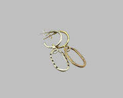 JOLIE LINK HOOP EARRING YELLOW GOLD AND WHITE DIAMONDS