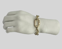 MEGA JOLIE LINK BRACELET YELLOW GOLD AND WHITE DIAMONDS