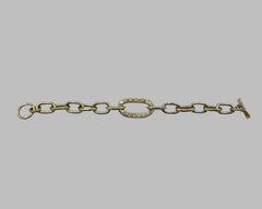 MEGA JOLIE LINK BRACELET YELLOW GOLD AND WHITE DIAMONDS