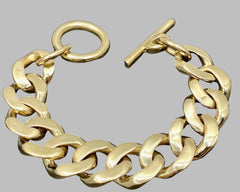 JB SIGNATURE CURB LINK BRACELET YELLOW GOLD