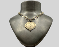 CARVED HEART NECKLACE YELLOW GOLD