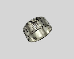 Free Style Carved Zeus Ring Sterling Silver