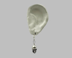SKULL HOOP EARRING STERLING SILVER