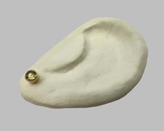 LEMON QUARTZ TUBE STUDS YELLOW GOLD