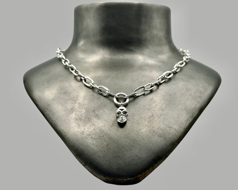 SKULL ICON NECKLACE STERLING SILVER