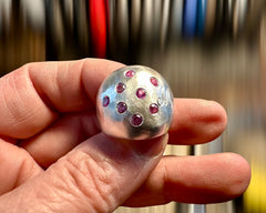 MICHELLE'S RING PINK SAPPHIRES AND STERLING SILVER