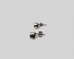 RED GRANATUM TUBE STUDS STERLING SILVER