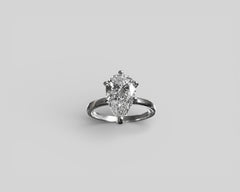 ESTHER'S RING WHITE GOLD AND PEAR CUT WHITE DIAMOND