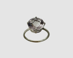 ROSE DE FRANCE SOLITAIRE RING - 14KT WHITE GOLD & ROSE DE FRANCE