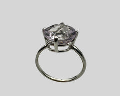 ROSE DE FRANCE SOLITAIRE RING - 14KT WHITE GOLD & ROSE DE FRANCE