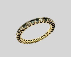 POLYCHROME MOSAIC BAND - 14KT YELLOW GOLD ALEXANDRITE, TOPAZ & DIAMOND