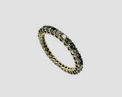 POLYCHROME MOSAIC BAND - 14KT YELLOW GOLD ALEXANDRITE, TOPAZ & DIAMOND
