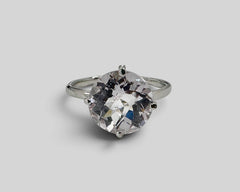 ROSE DE FRANCE SOLITAIRE RING - 14KT WHITE GOLD & ROSE DE FRANCE