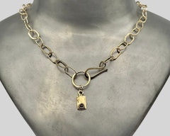 FORGED TAG WITH RUBY NECKLACE YELLOW GOLD