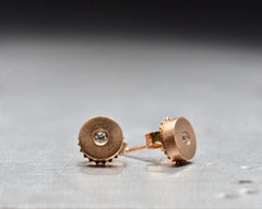 Rose Gold White Diamond Studs