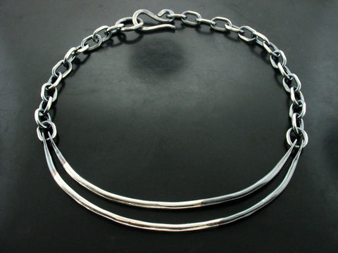 Double Bar Necklace sterling silver