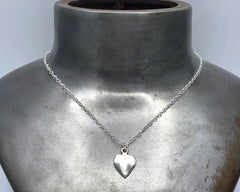 Heart Charm Necklace Sterling Silver