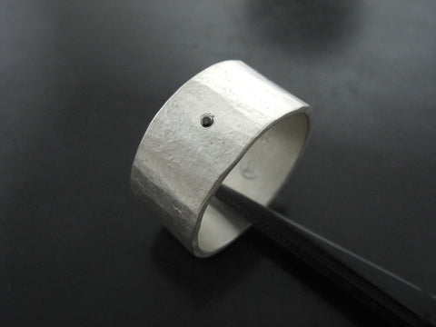 Zeus Ring with Black Diamond sterling silver