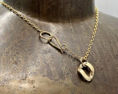 JBS CURB LINK PENDANT NECKLACE YELLOW GOLD