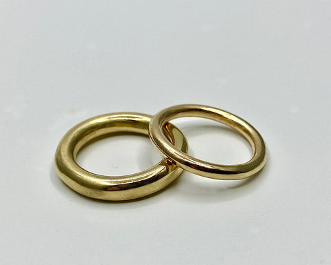 Vintage Gold Ring Guards Insert Wedding Bands Angled – Bella's Fine Jewelers