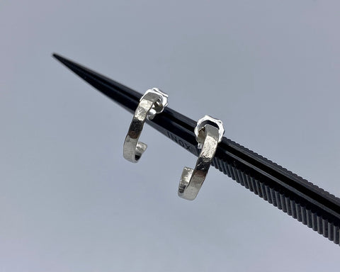 FORGED HOOPS # 4 WHITE GOLD