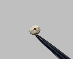 FORGED ROUND STUD WITH RUBY YELLOW GOLD