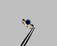 Dakota's ring blue sapphires and yellow gold