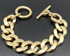 JB SIGNATURE CURB LINK BRACELET YELLOW GOLD